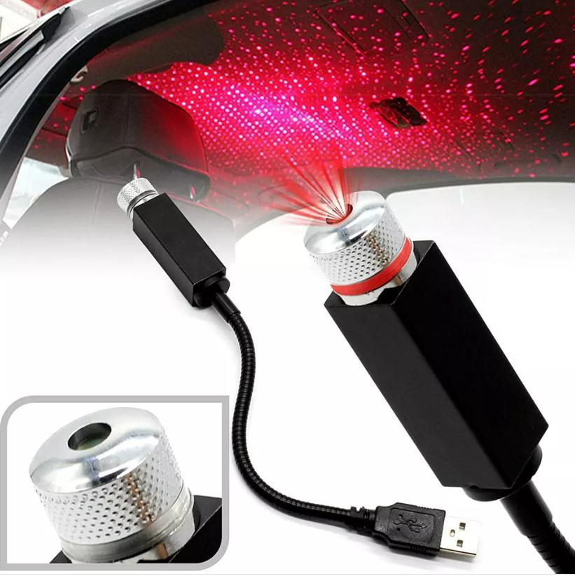 Car Star Ceiling Light Sky Projection Lamp Romantic Night Lights  (Red)
